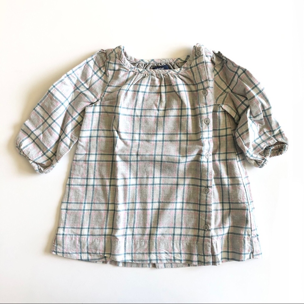 GAP Baby Plaid Cotton Lined Long Sleeve Dress w/ Bloomer